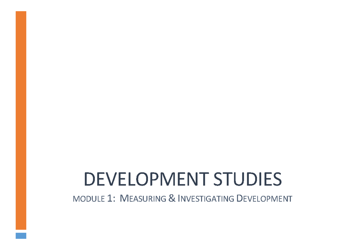 MASUNGA SENIOR SECONDARY SCHOOL DEVELOPMENT STUDIES Module 1: Measuring ...
