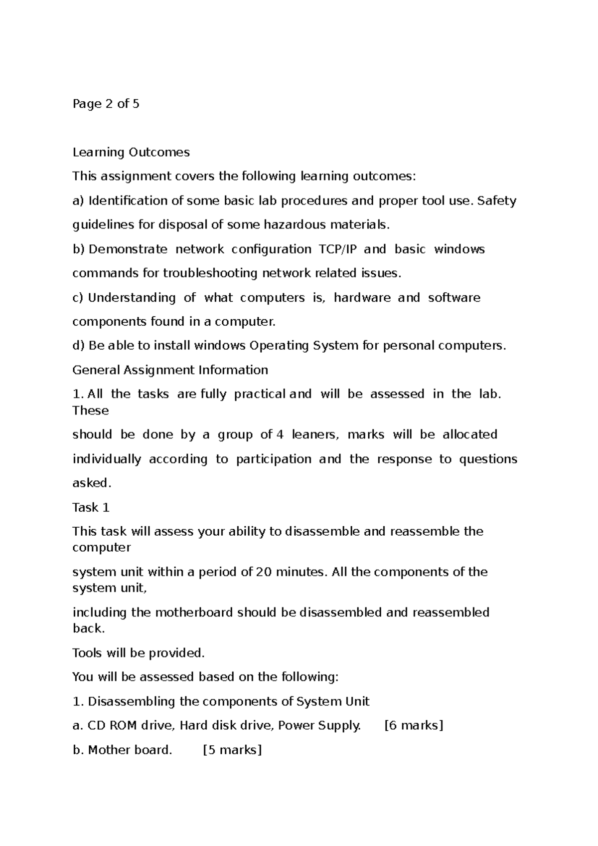 Practical Assignment 24: PC Maintenance & Windows Installation Lab ...