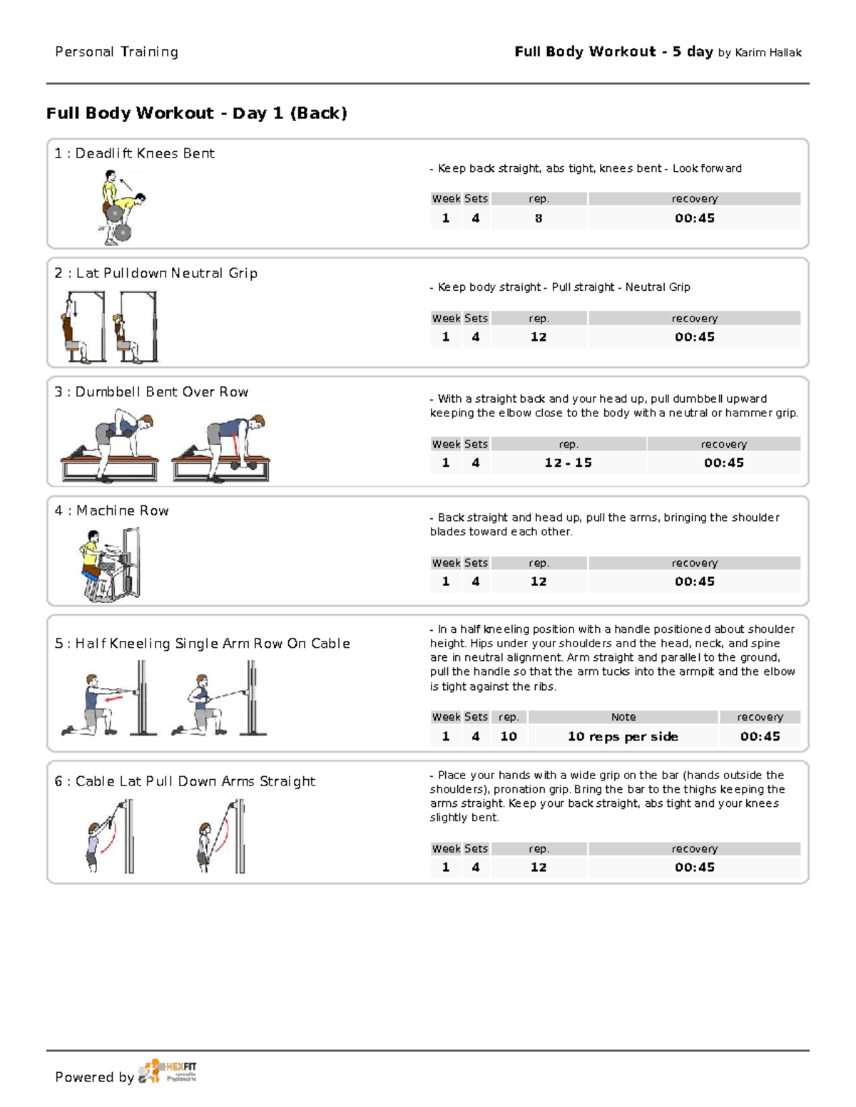Full Body Workout Plan - 5 Day Routine (Karim Hallak) - Studocu