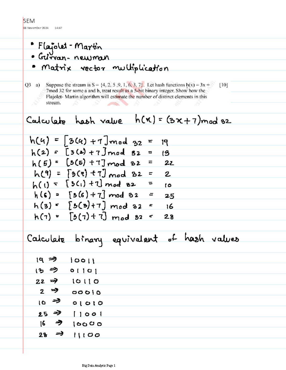 BDA SEM notes sums - Big Data Analytics - SEM 08 November 2024 14 ...