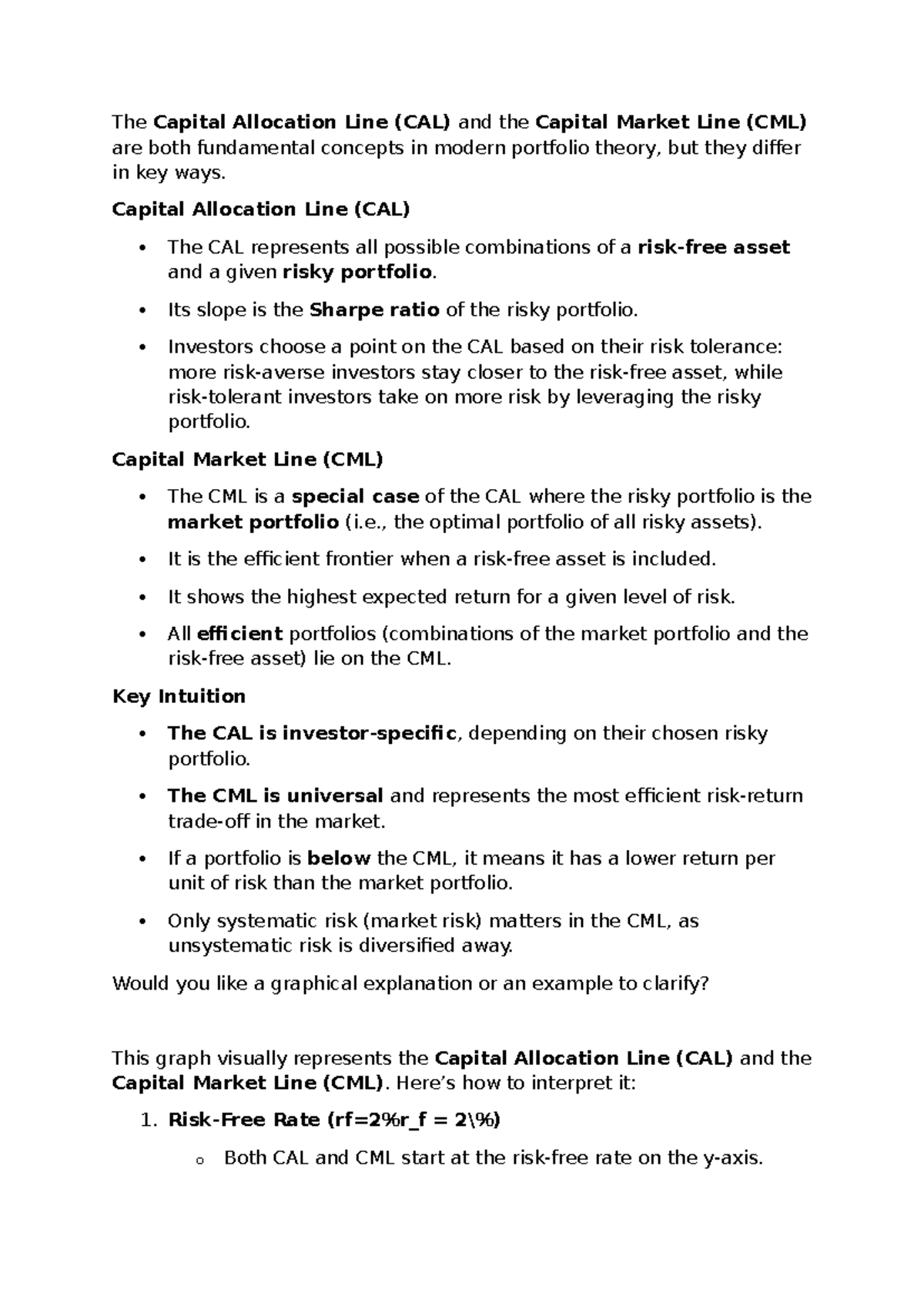 Capital Allocation Line (CAL) vs. Capital Market Line (CML) Explained ...