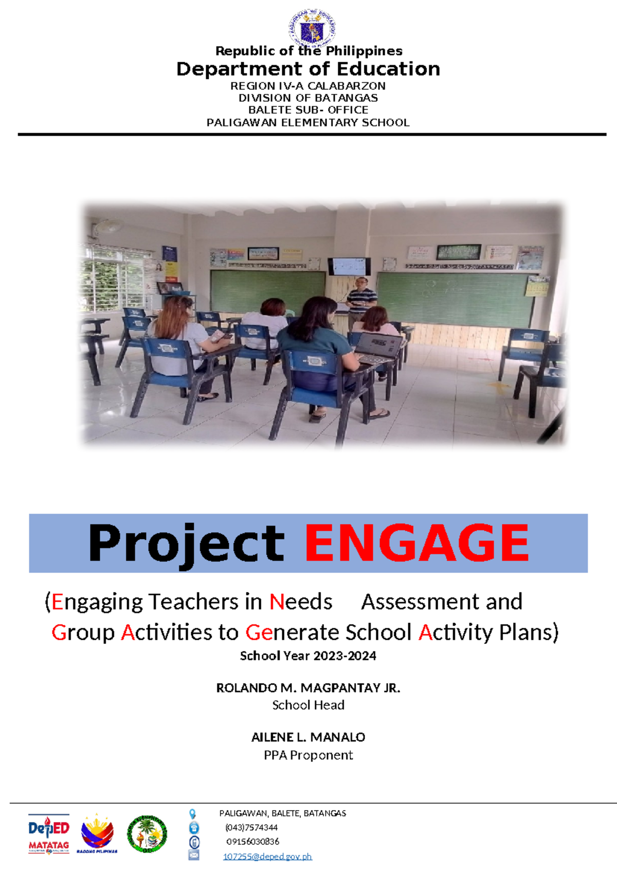 Project ENGAGE: Needs Assessment & Training for Teachers (PPA) - Studocu
