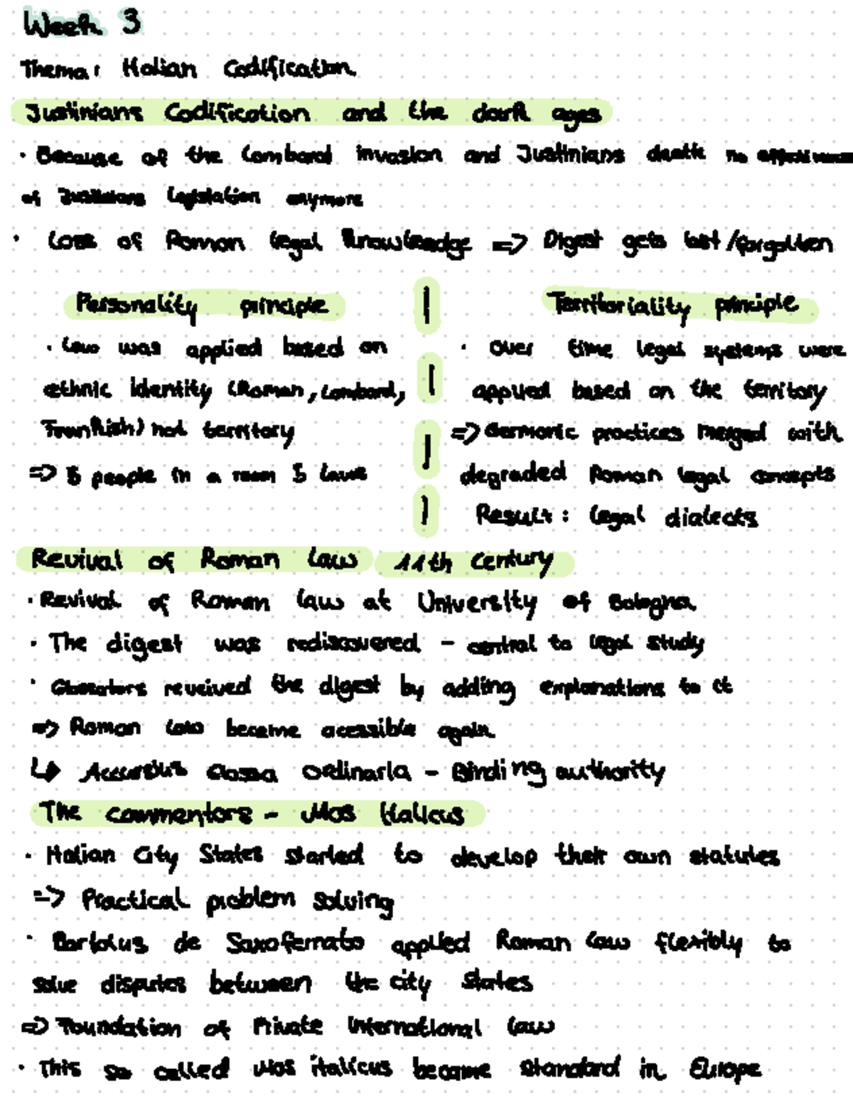 Legal History Week 3 Lecture: Codification and Roman Law Revival ...