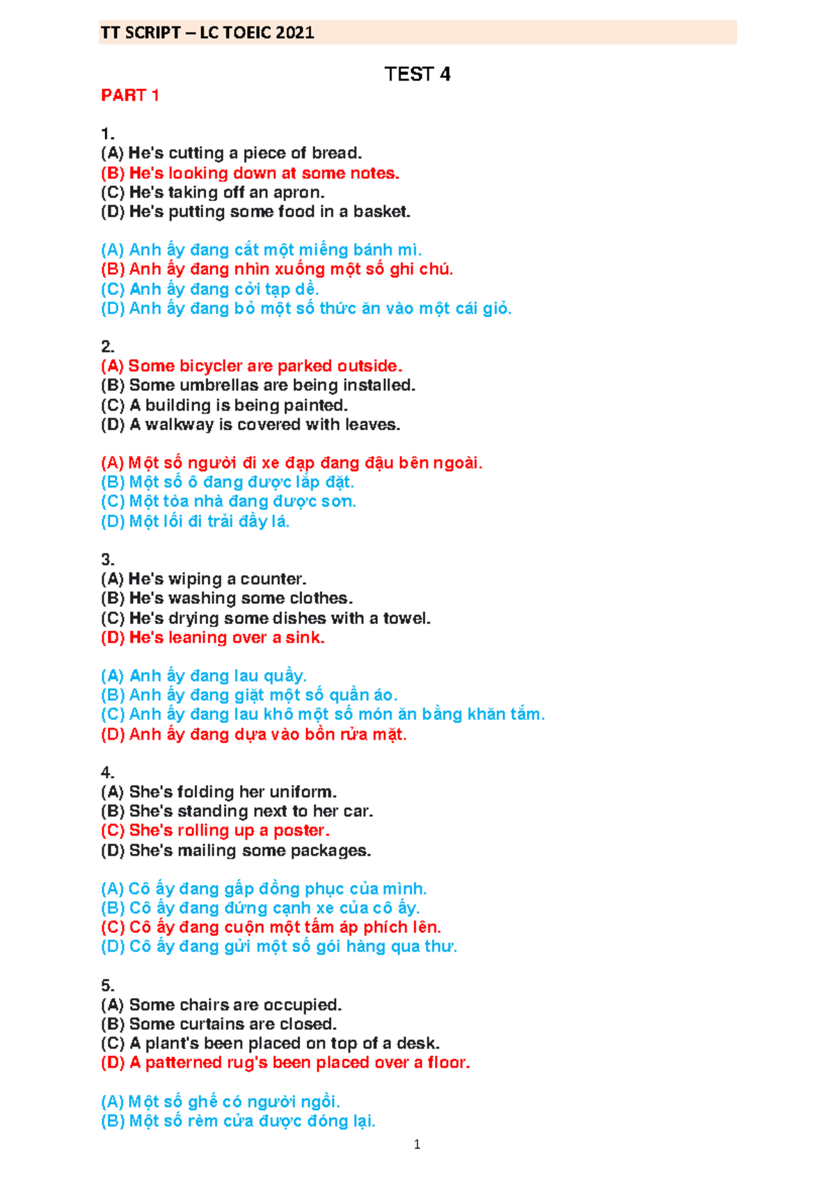 Test 4 LC2021 - Listening Comprehension Exercises and Answers - Studocu