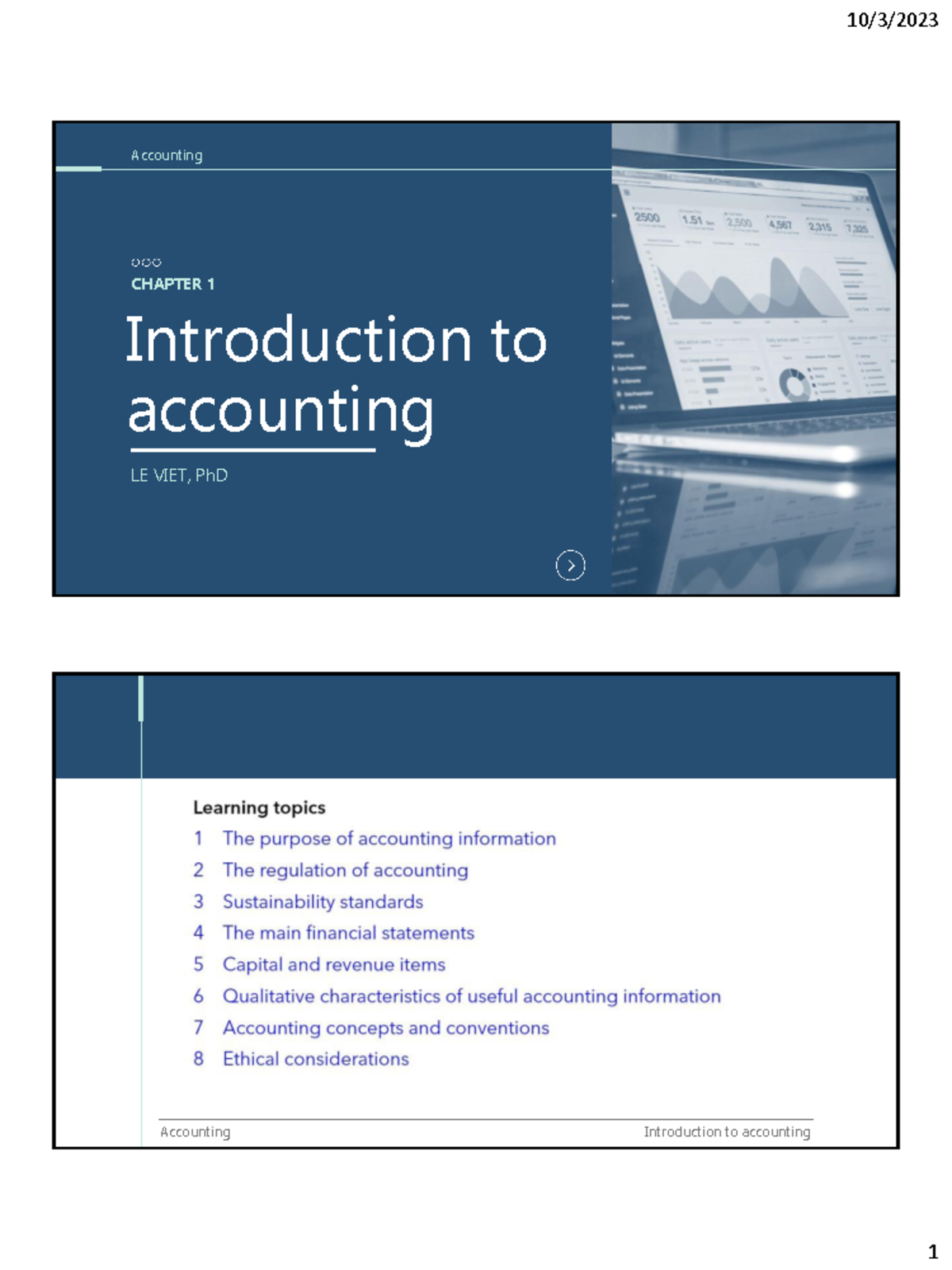 ACCT 101 - Chapter 1: Introduction to Accounting Theory and Principles ...
