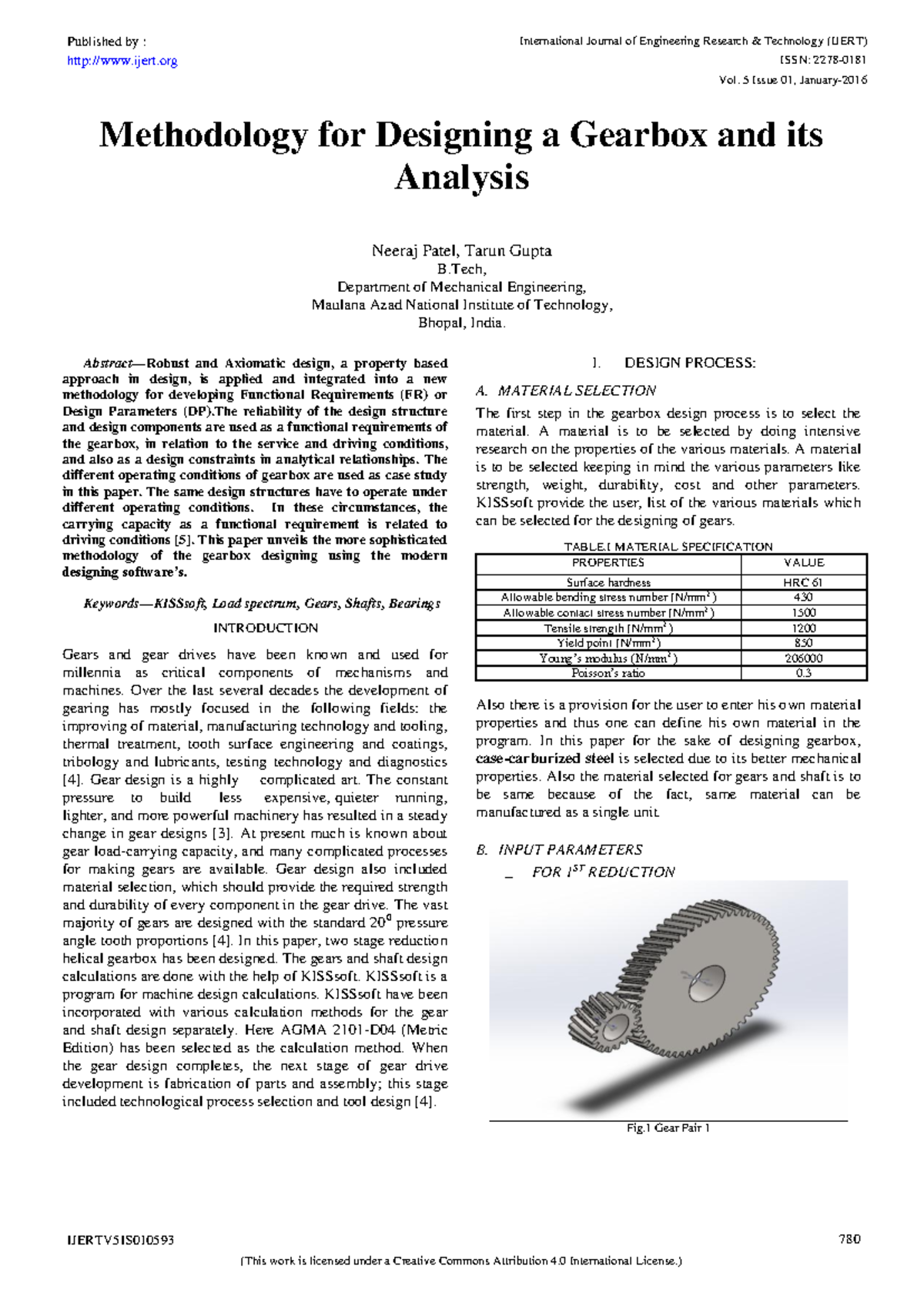 B.Tech Gearbox Design Methodology and Analysis - Mechanical Engg - Studocu