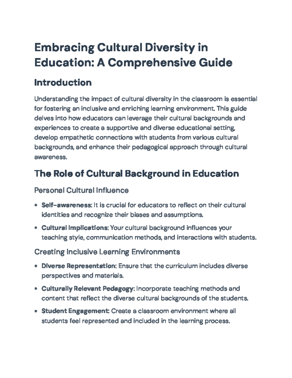 Cultural Diversity in Education: Strategies for Inclusive Classrooms ...