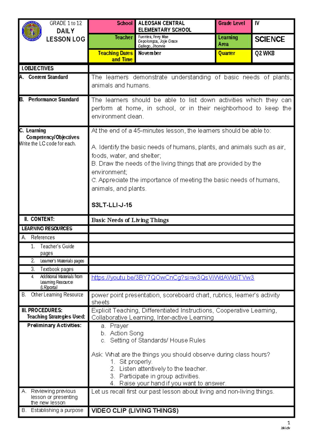 LP ( Science) - I am currently a 4th yr student - GRADE 1 to 12 DAILY ...