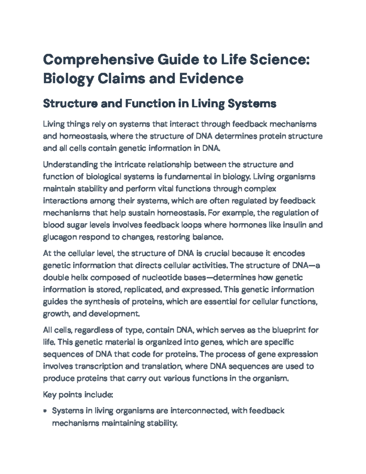 Comprehensive Life Science Guide: Structure, Function, and Ecosystems ...