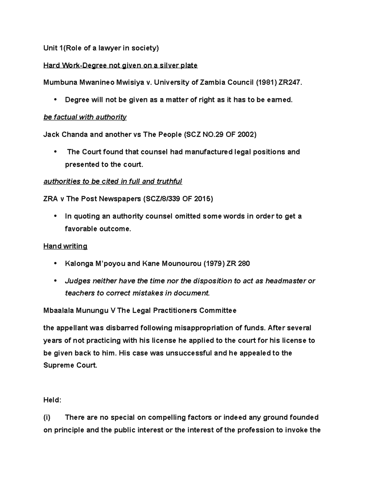 JUR 101: Overview of Jurisprudence Cases and Legal Principles - Studocu