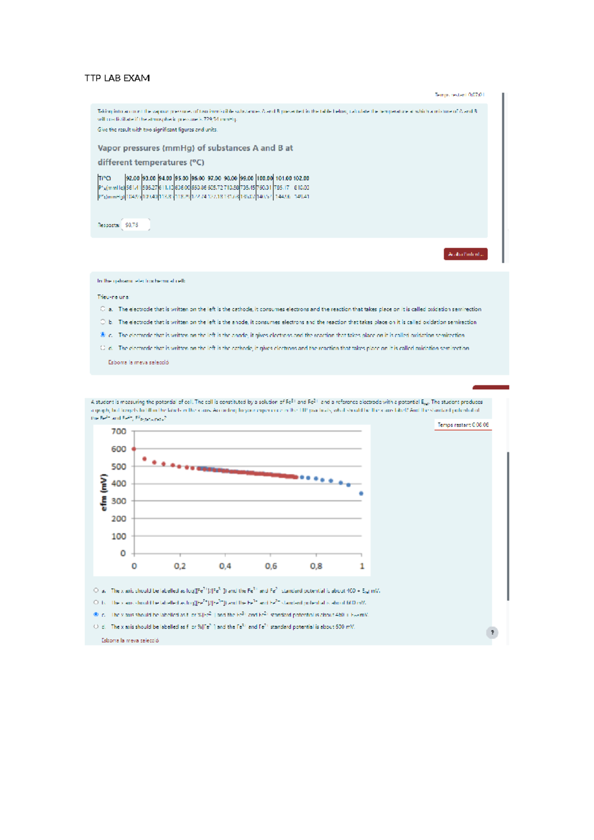 TTP Lab exam screenshots - Termodinàmica i Fenòmens de Transport - TTP ...
