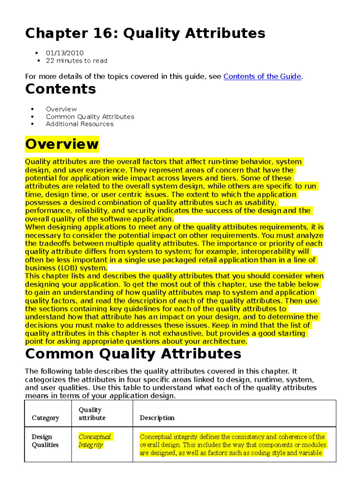 10 Quality Attributes - đuaw - Chapter 16: Quality Attributes 01/13/ 22 ...