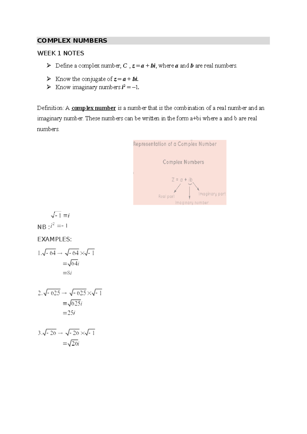 Complete NEW Lesson PLAN FOR THE BOOK - ####### COMPLEX NUMBERS ...