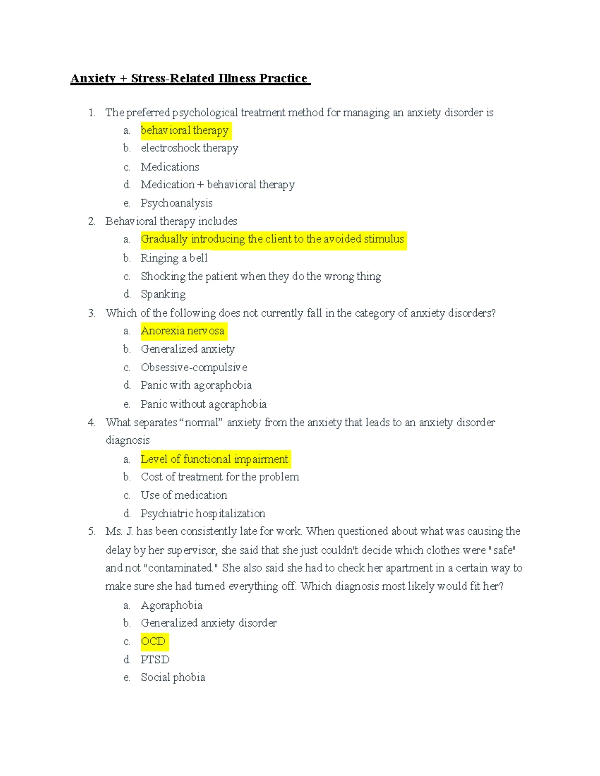 Exam 3 MH - Study Guide for Mental Health Practice Questions - Studocu