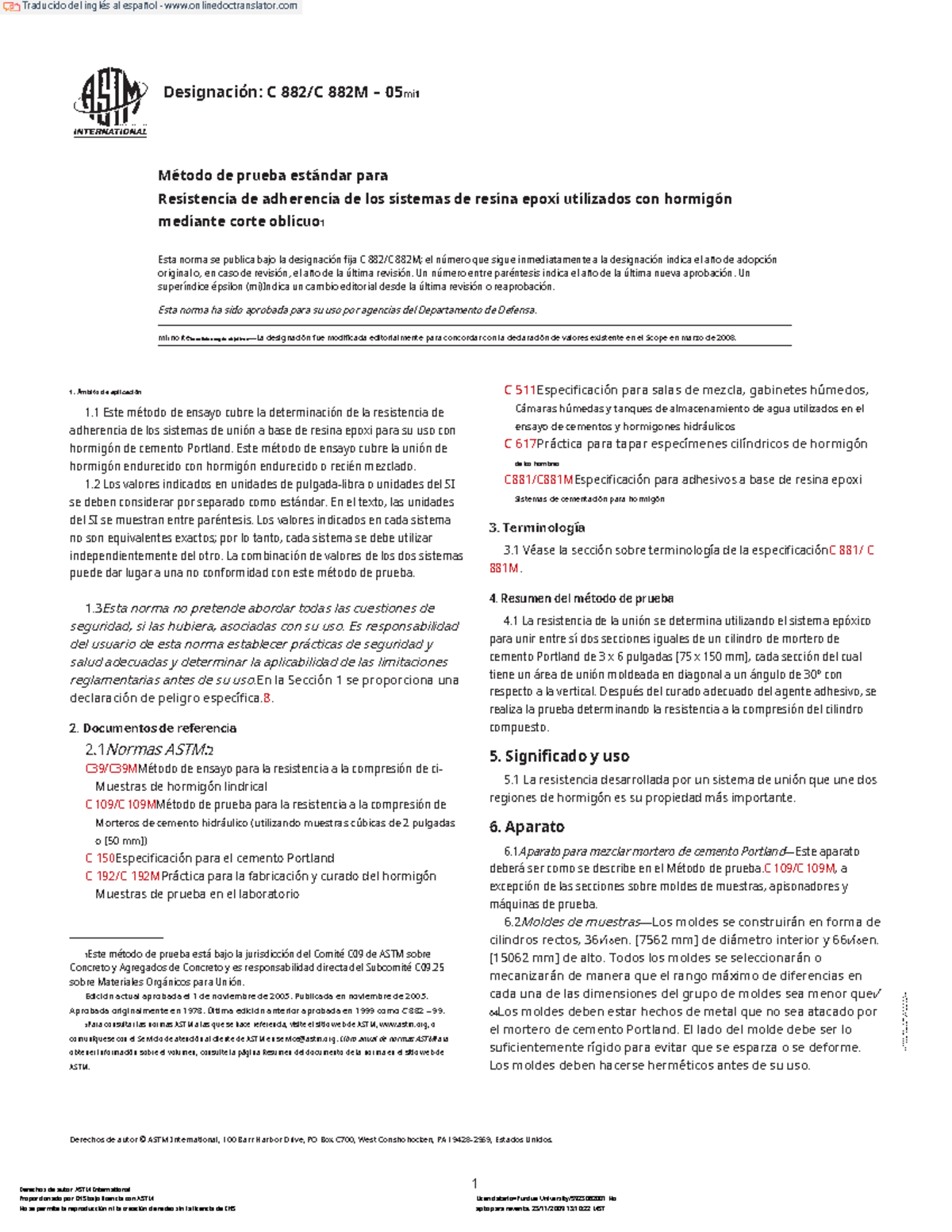 Estándar ASTM C882/C882M: Prueba de Resistencia de Adherencia Epóxica ...