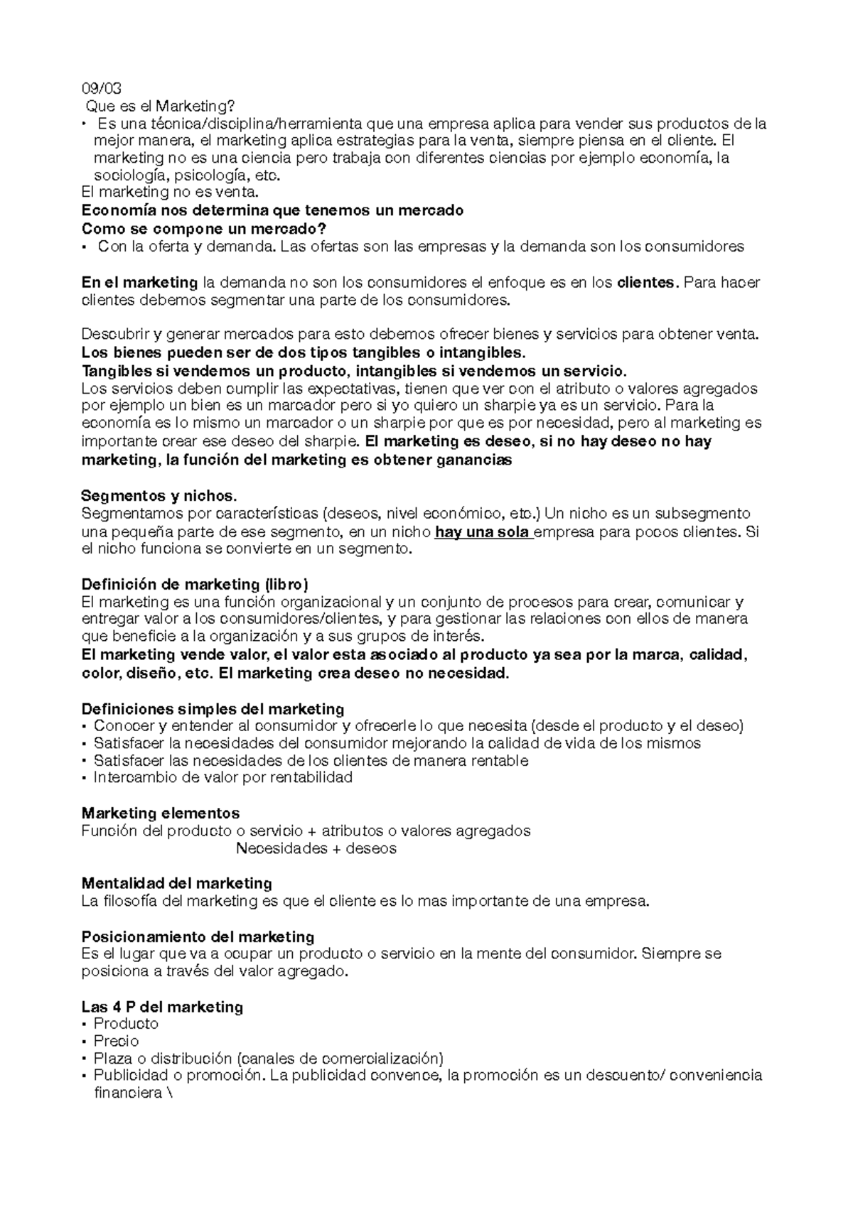 Introducción al Marketing: Conceptos Clave y Estrategias - Studocu