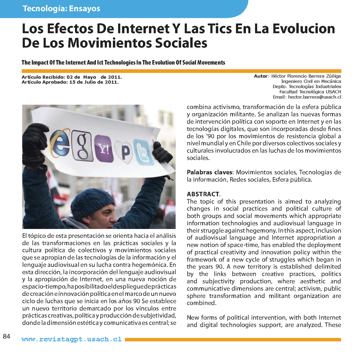 Tecnología y Movimientos Sociales: Impacto de Internet y TIC en la ...