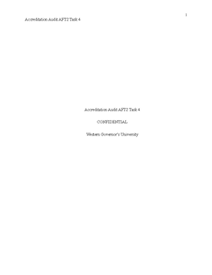 AFT2-Task2 - aft2 - Accreditation Audit - AFT2 Task 2 Eric Orock Tabot ...