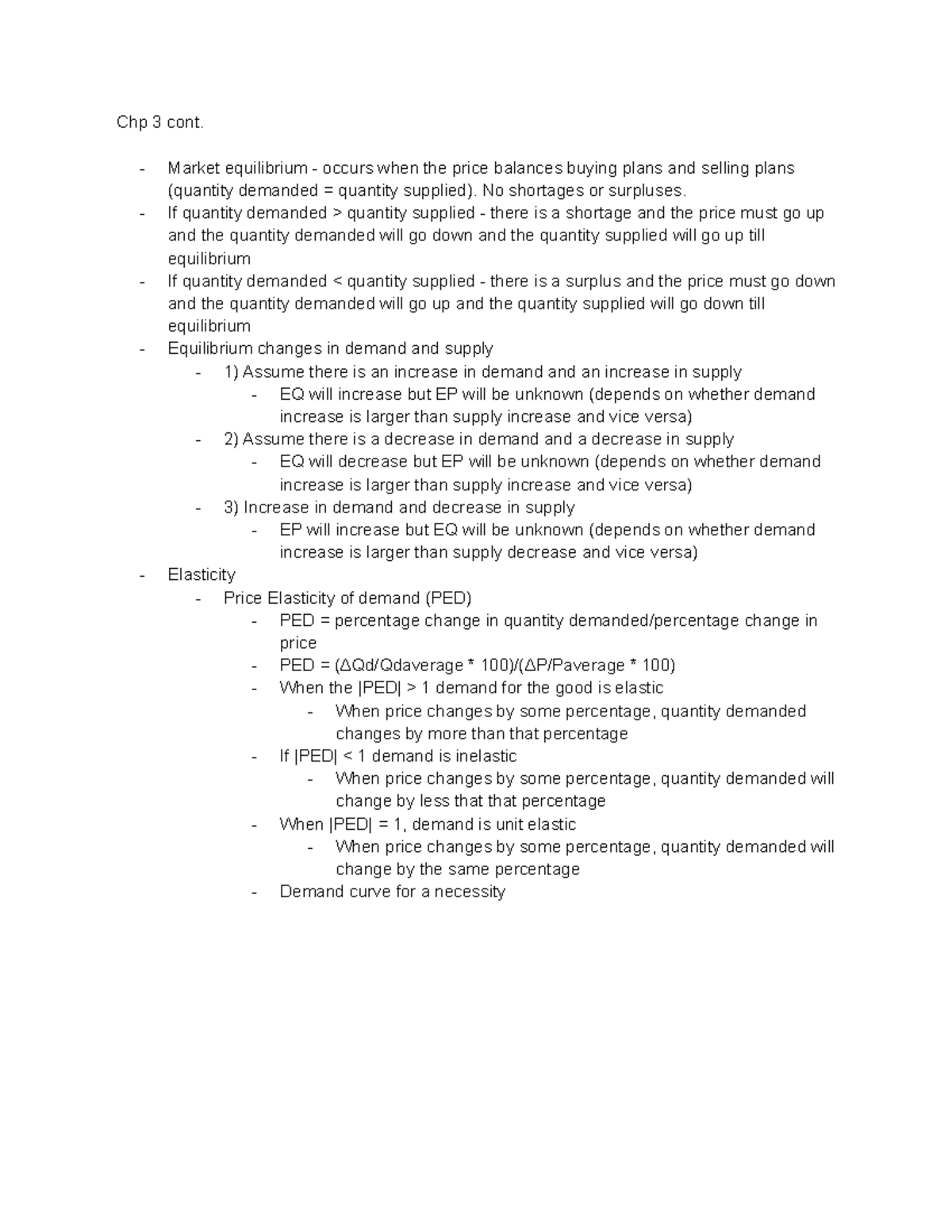Econ Lec 3 chapter notes, lecture and textbook - Chp 3 cont. Market ...