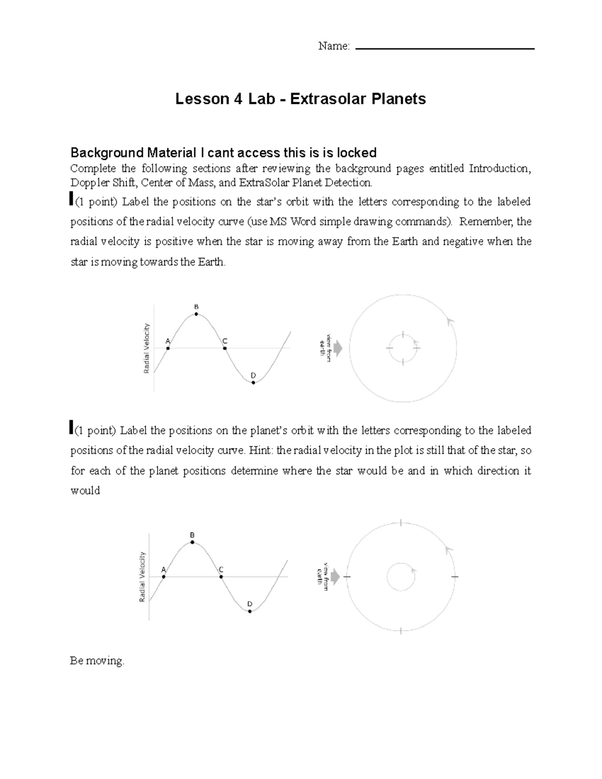 Lesson 4 Lab Worksheet - Planetary Orbit Simulator Insights (PHS 101 ...