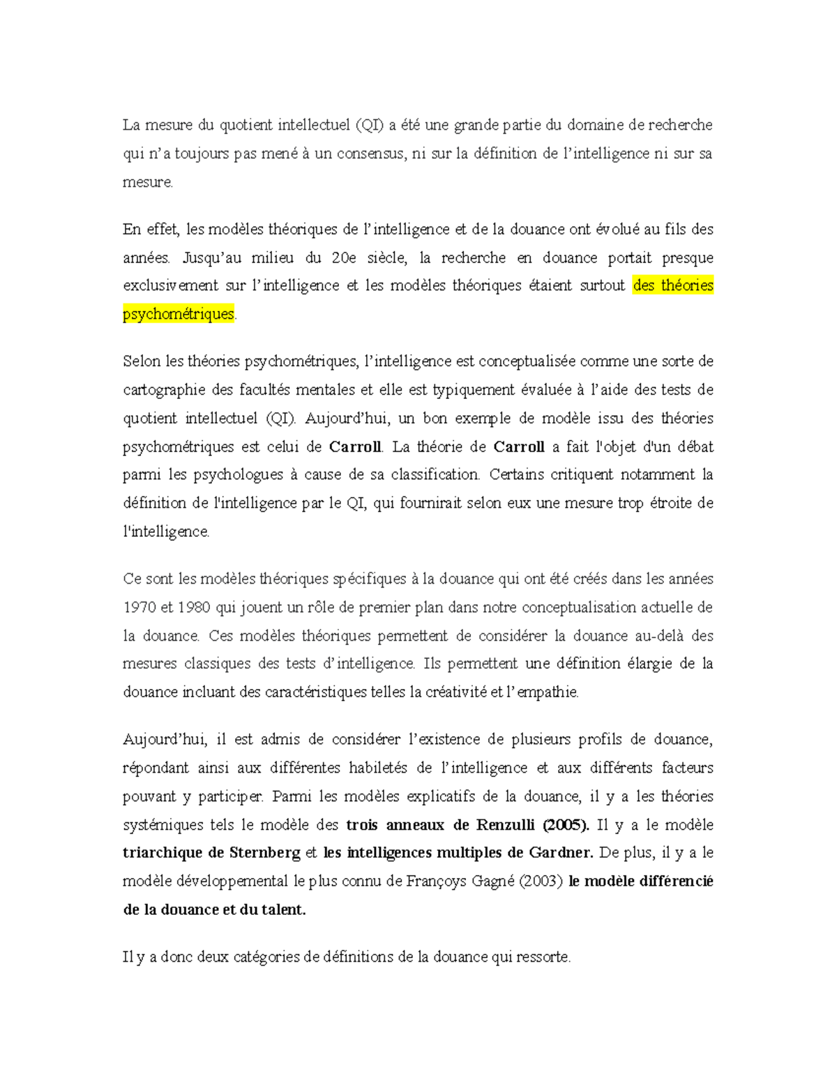 Analyse des théories de la douance et de l’intelligence (ÉLE-2023 ...