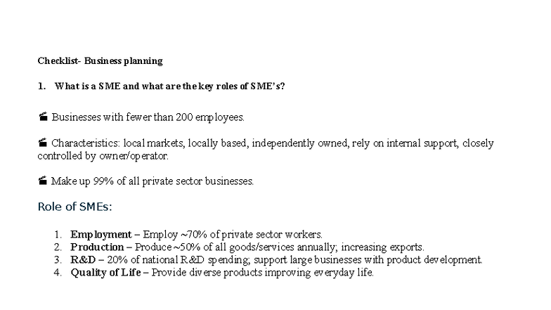 Business Planning for SMEs: Key Roles, Contributions, and Success ...