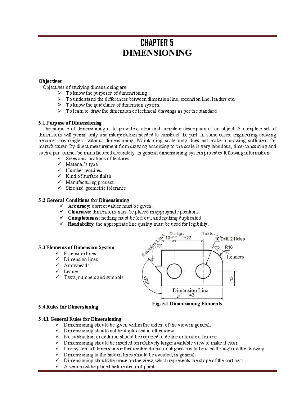 Dimensioning Notes - CH5 Technical Drawing Guidelines - Studocu