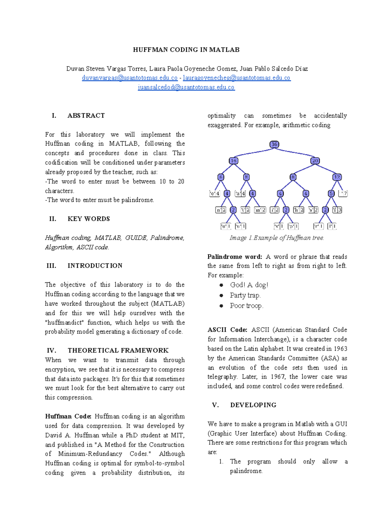 Implementing Huffman Coding in MATLAB for Palindromes - Studocu