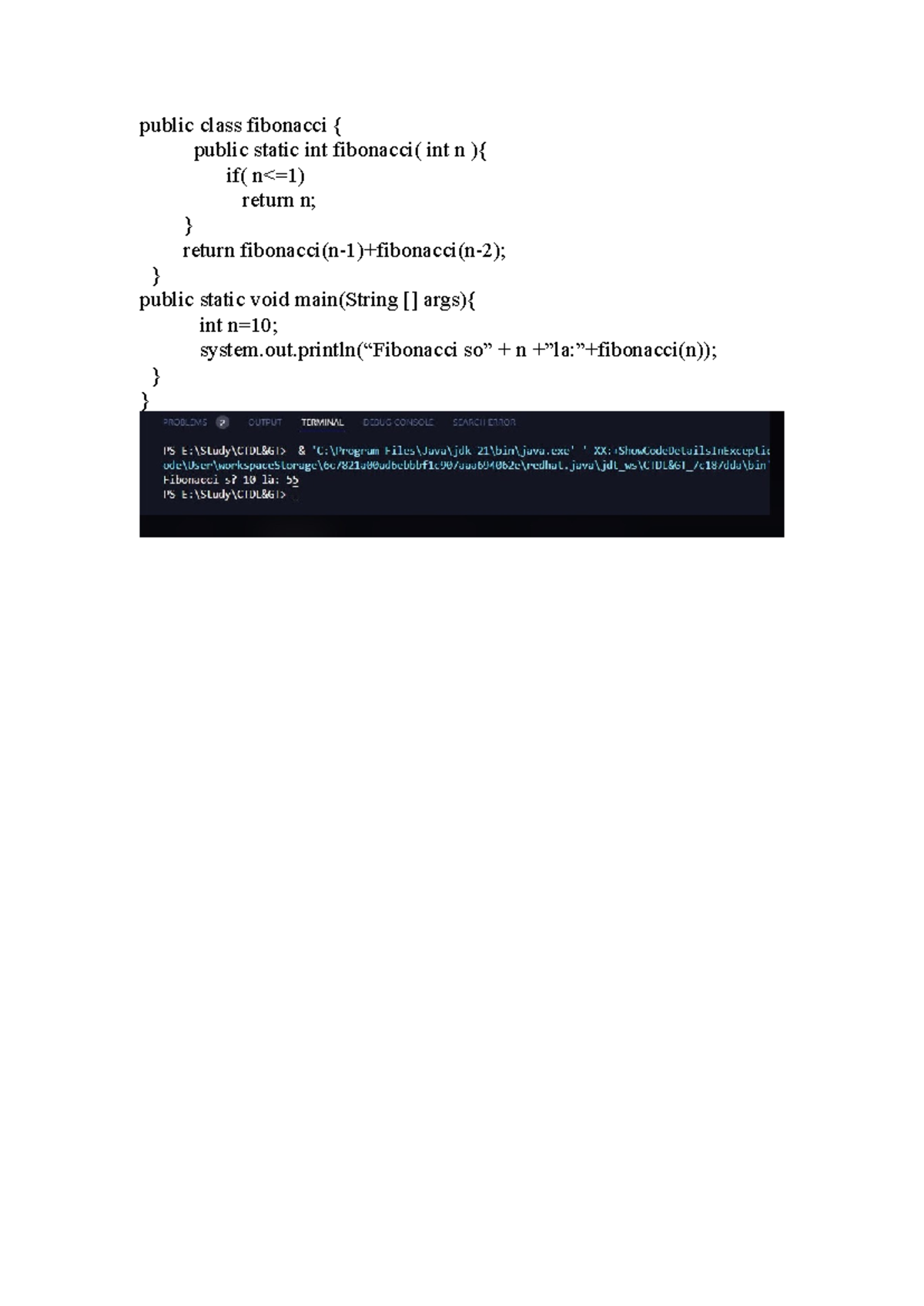 Code - ... - Cấu trúc Dữ liệu & Giải thuật - public class fibonacci ...