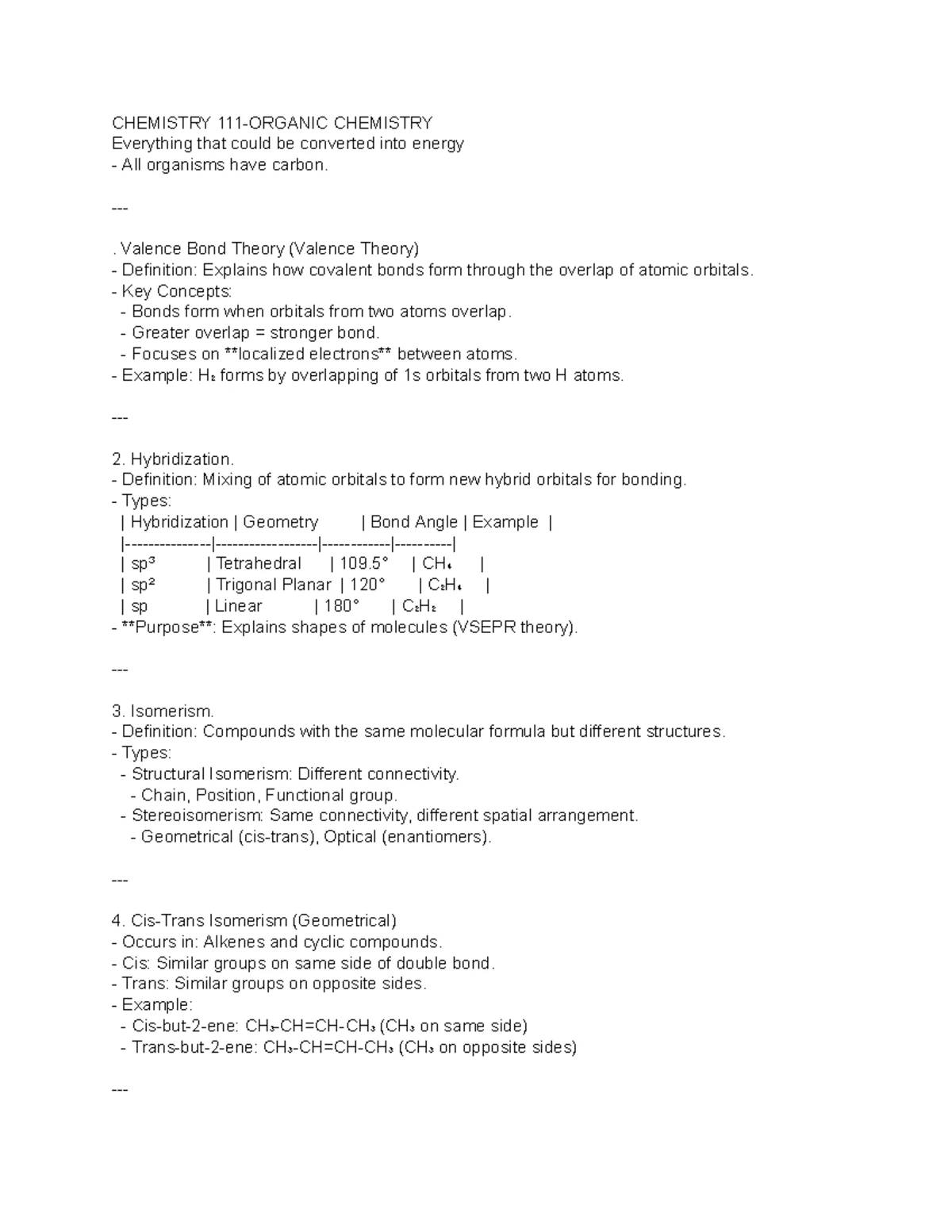 Chemistry Prelims 2024: Key Concepts and Definitions - Studocu