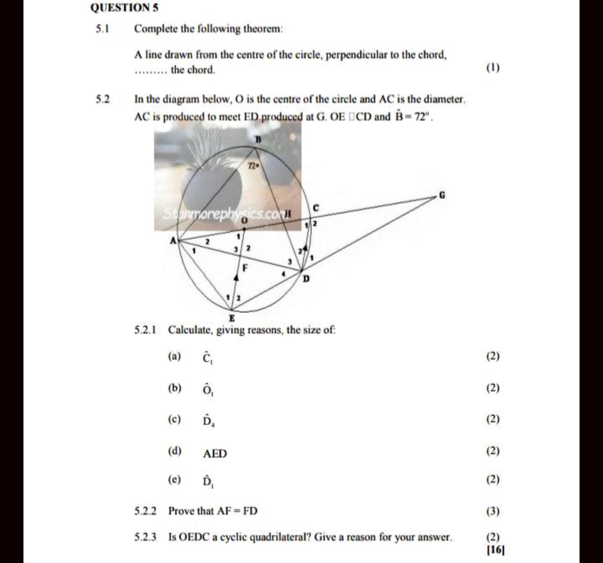 Level 2 Euclidean Geometry: Circle Theorems and Angle Calculations ...
