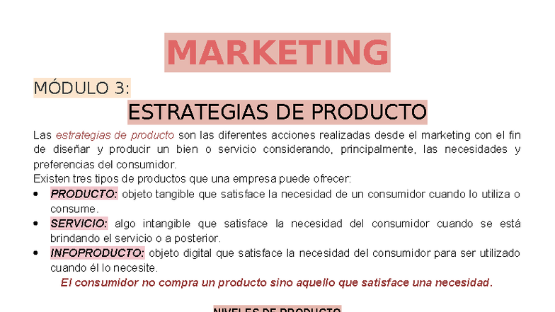 Resumen de Estrategias de Producto y Plaza - Marketing M3Y4 - Studocu