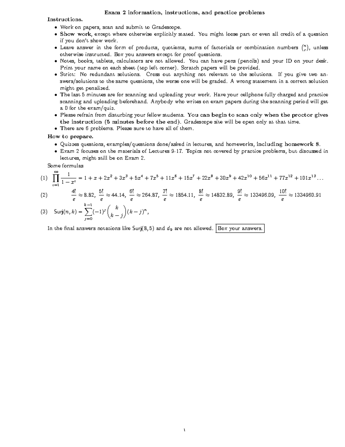 Exam 2 Review: Key Info & Practice Problems (Course Code) - Studocu
