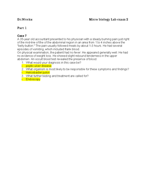 Bio 208-Exam 1-Study Guide-3 - BIO 105 – 208 - Microbiology Exam 1 ...