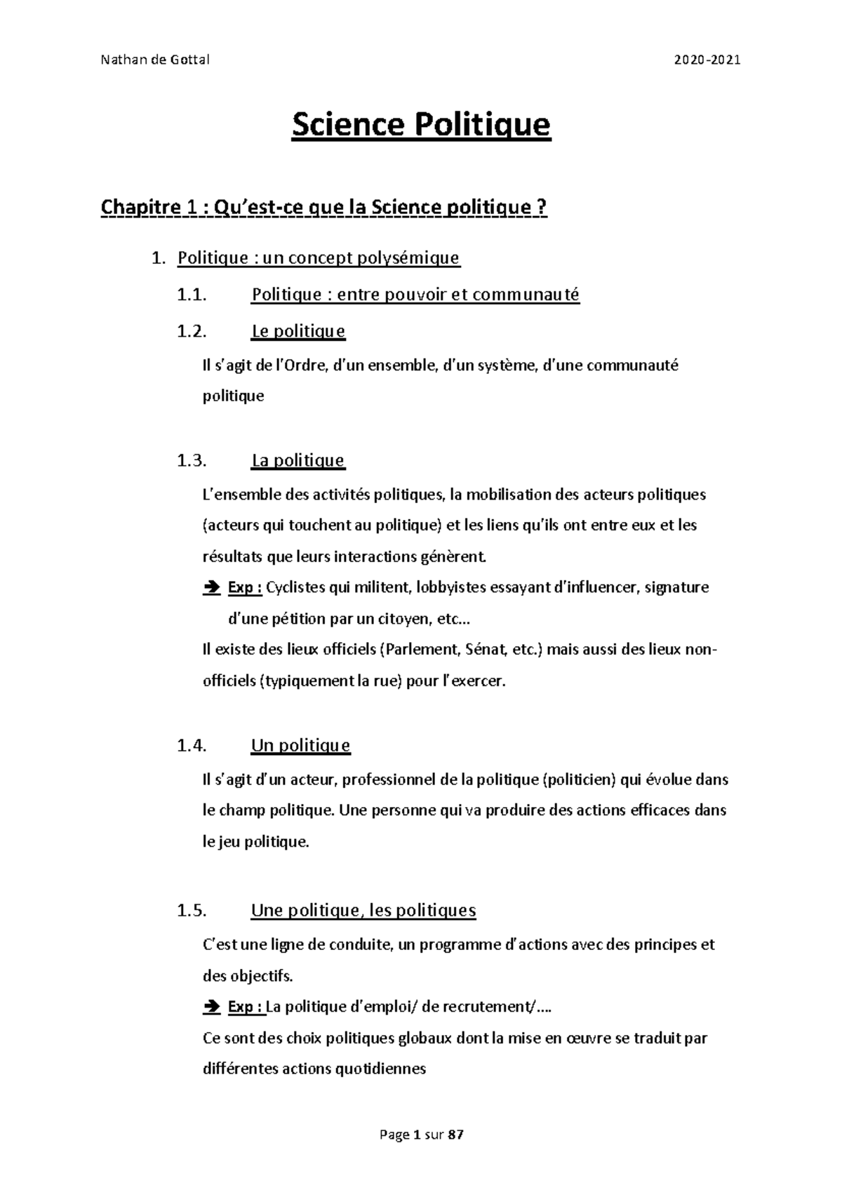 Synthèse 2021 - Science Politique : Chapitre 1 - Concepts Fondamentaux ...