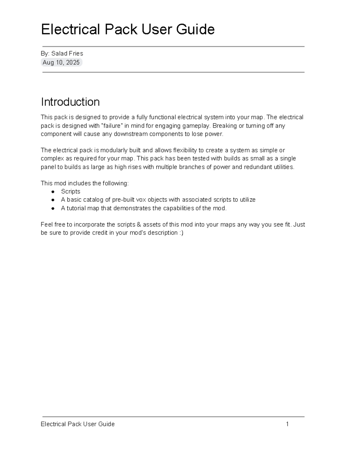 Electrical Pack User Guide: Comprehensive Overview and Setup - Studocu
