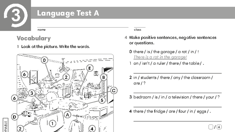 05. ECA1 Tests Language Test 3A - English Class A1 © Pearson Central ...