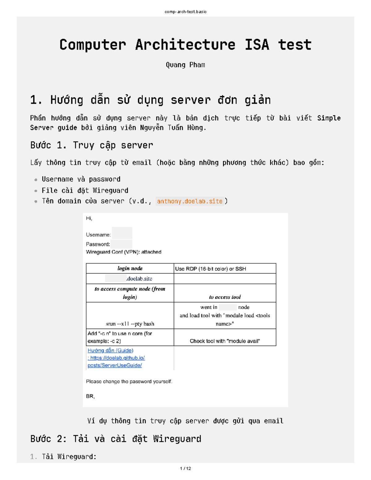 Computer Architecture ISA Test Guide - Simple Server Setup - Studocu