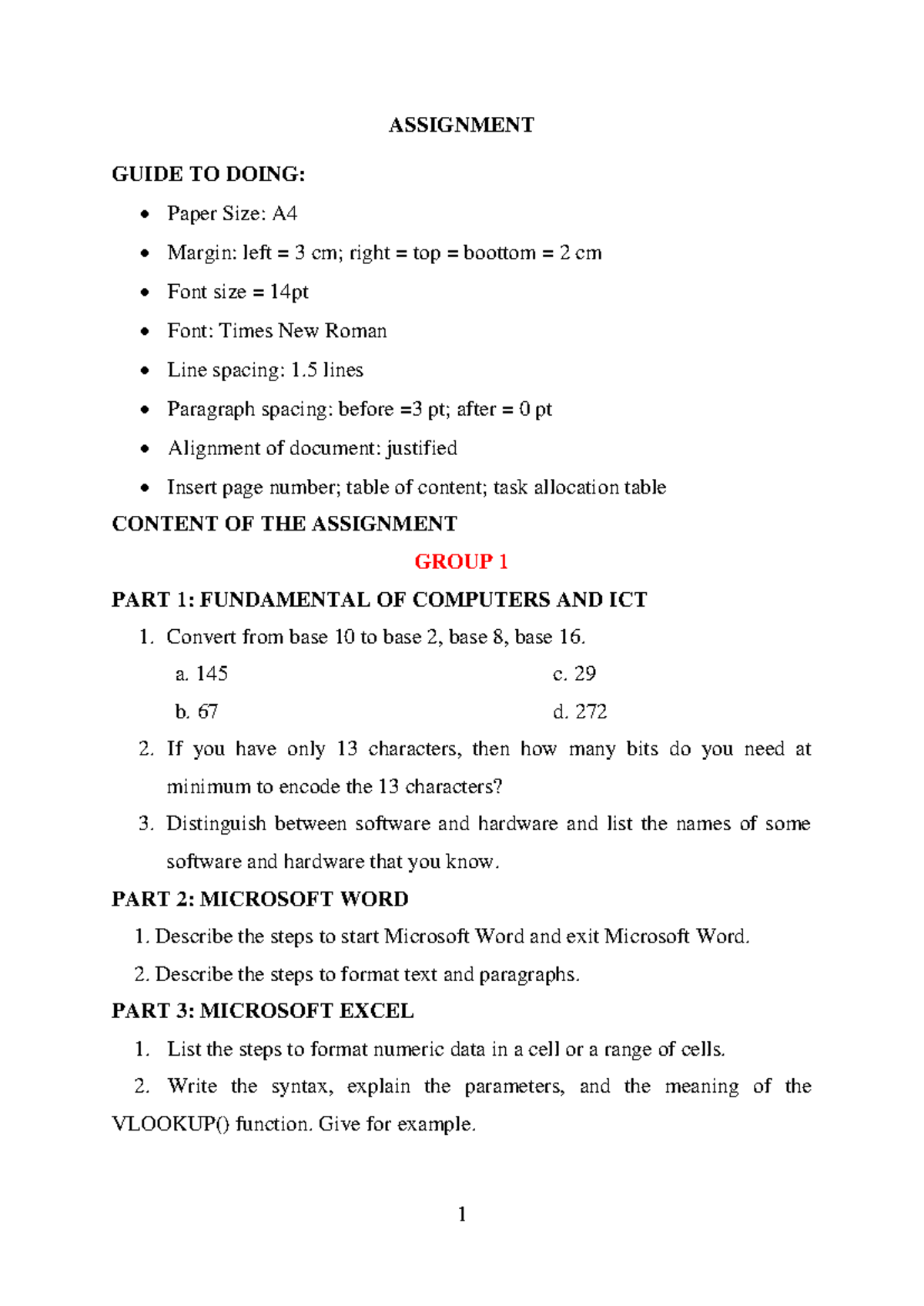 ASSIGNMENT GUIDE TO DOING: Exam Prep for ICT & MS Office - Studocu