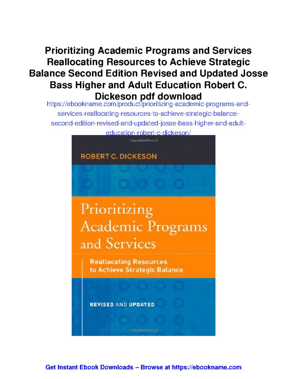 Prioritizing Academic Programs and Services: A Strategic Resource Guide ...
