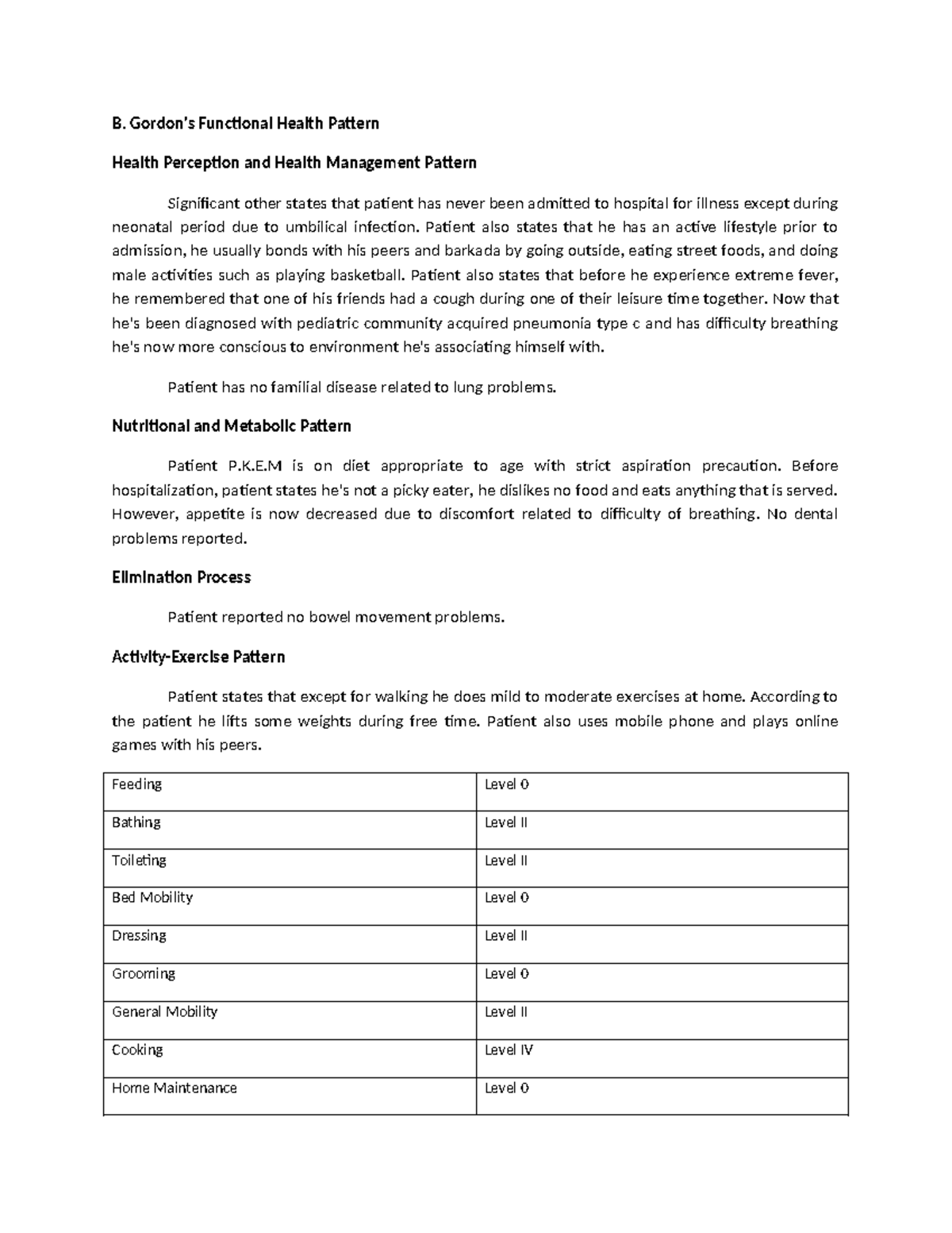 B. Gordon's Fun-WPS Office - B. Gordon's Functional Health Pattern ...