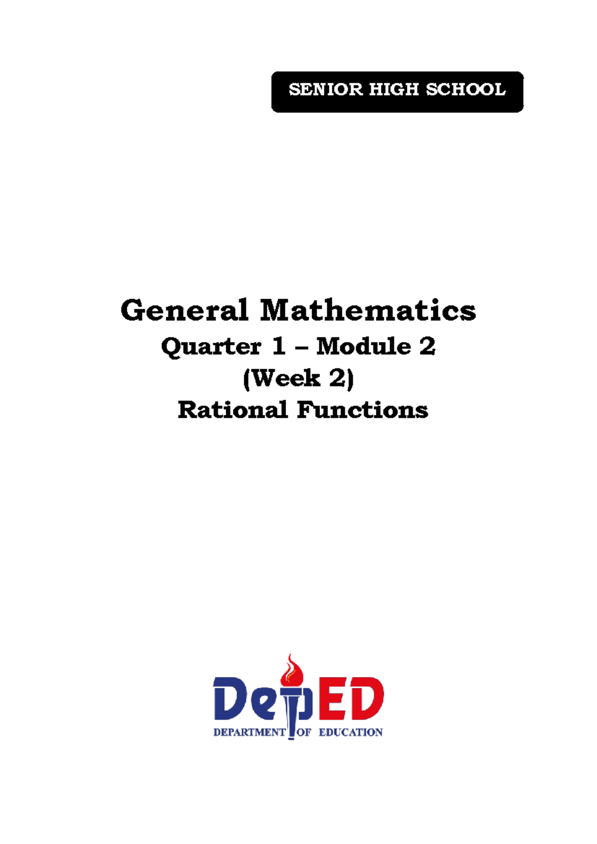 GEN-MATH Q1 WK-2 Module-2 on Rational Functions and Their Applications ...