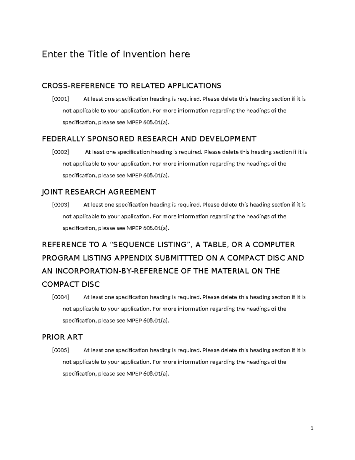 DOCX Template 2.0 - Invention Specification Guidelines - Studocu
