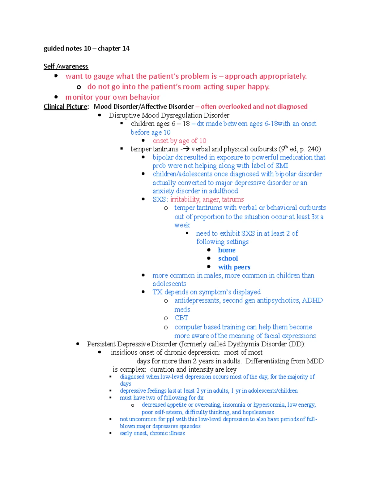 Exam3 notes - exam 3 outline things to know mental health psych nursing ...