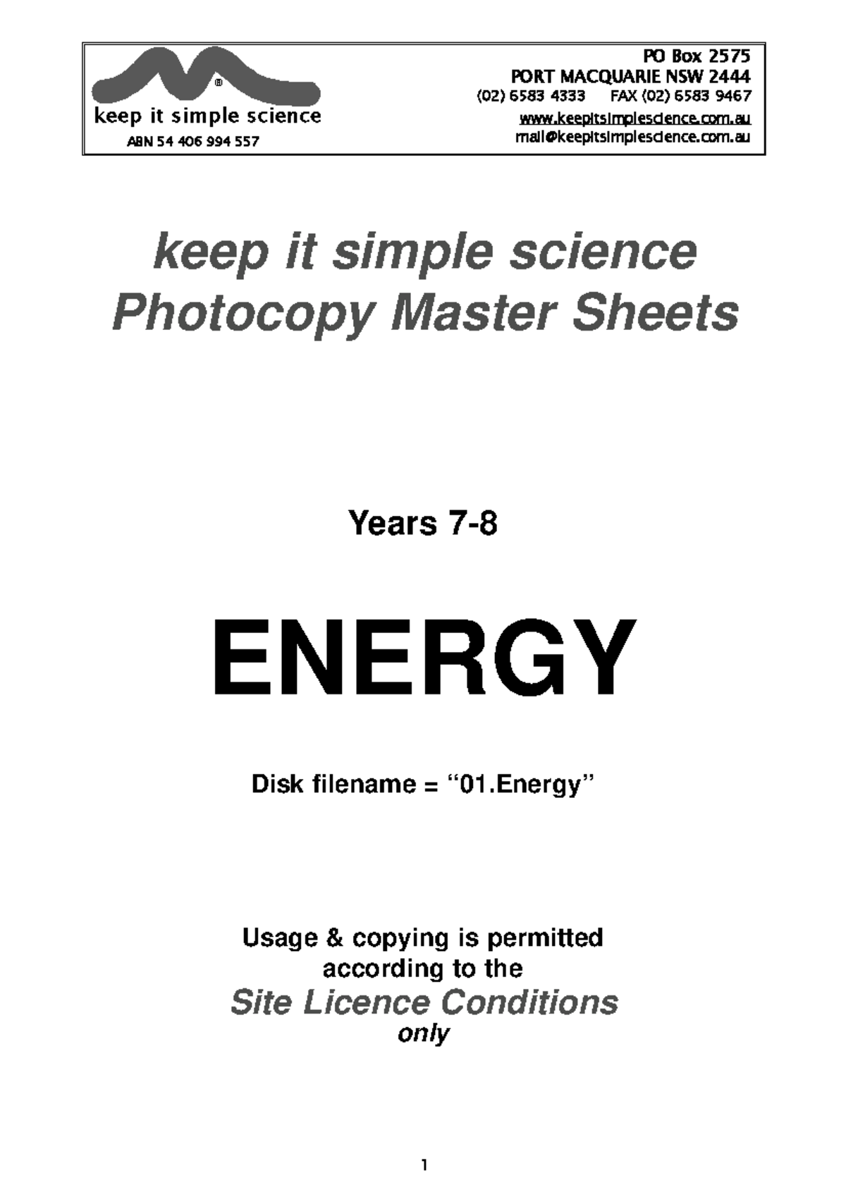 Year 7-8 Science Energy Overview: Topics & Worksheets - Studocu