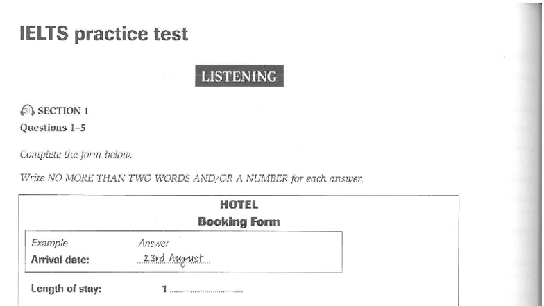 E3 WS 3 Listening - IELTS Practice Test Worksheet - Studocu