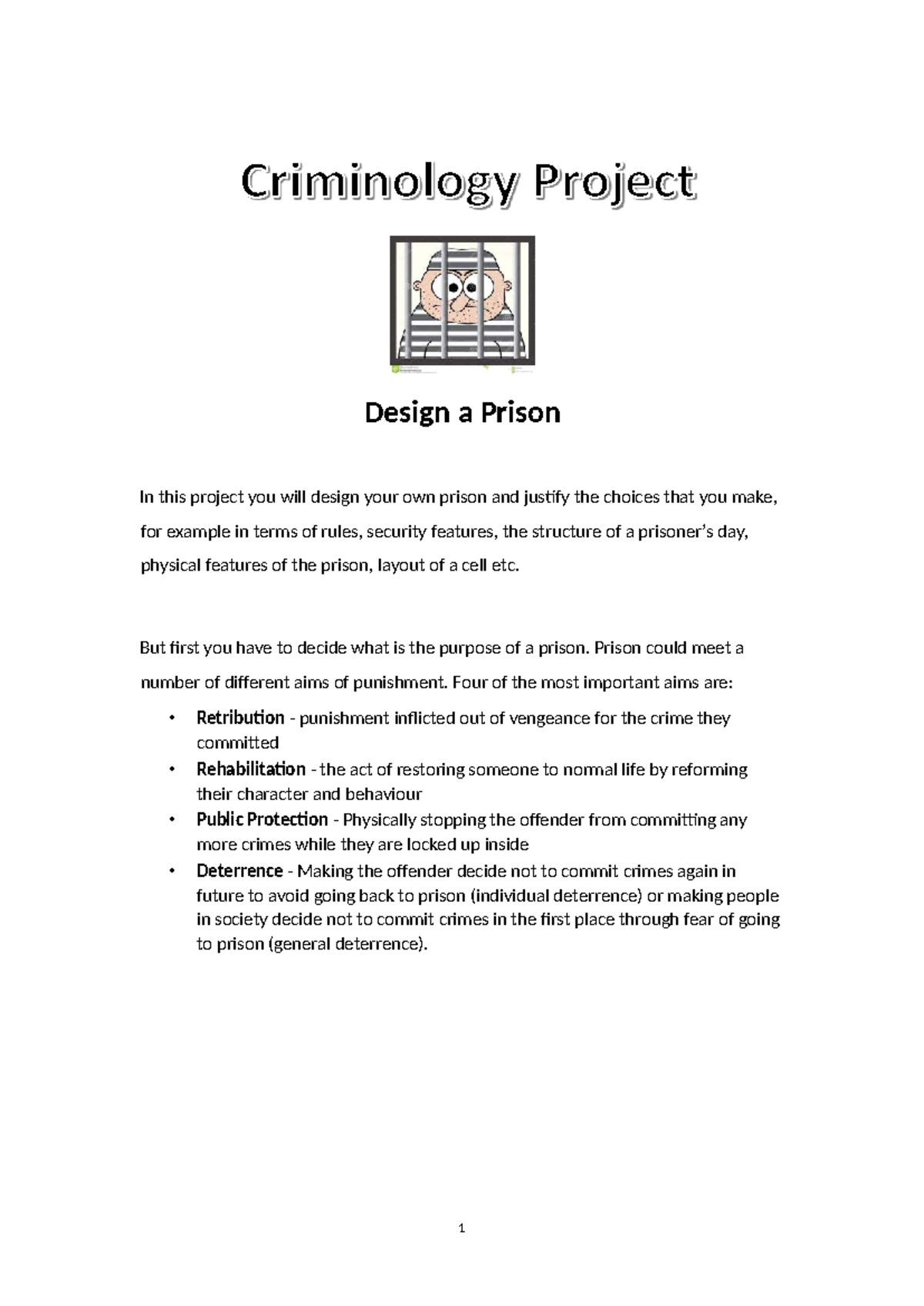 Prison Design Project: A Comprehensive Approach to Incarceration - Studocu