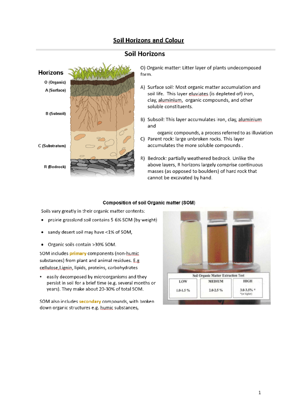 Soil Horizons and Colour Analysis for Environmental Science (ENS 101 ...