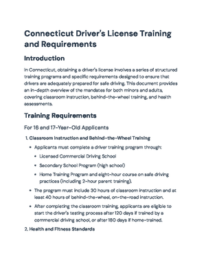 Connecticut Driver's Manual: Essential Guidelines for Safe Driving ...