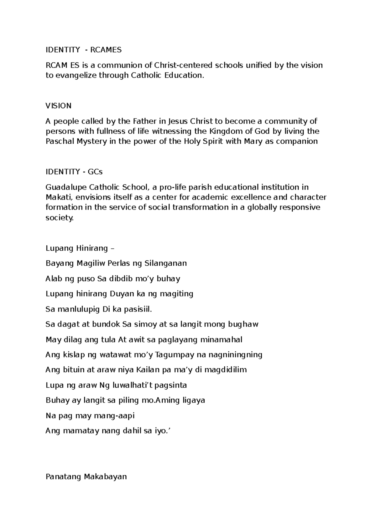AP-Memorization - hee - IDENTITY - RCAMES RCAM ES is a communion of ...